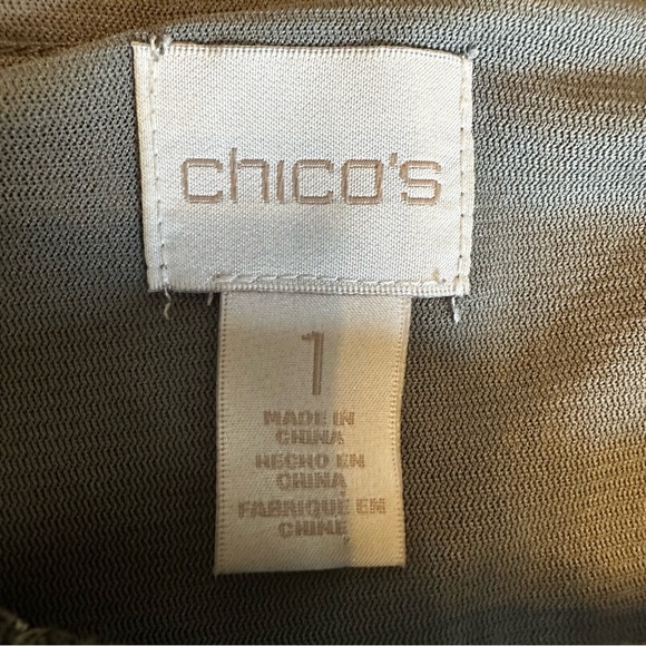 Chico's Muted‎ Green Lace Knit Women's Top size 1 - Picture 12 of 13